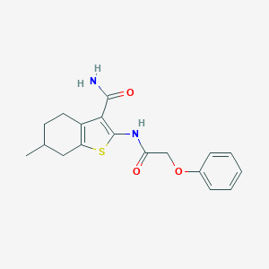 molecular formula C18H20N2O3S B442475 6-Methyl-2-[(phenoxyacetyl)amino]-4,5,6,7-tetrahydro-1-benzothiophene-3-carboxamide CAS No. 353774-31-9