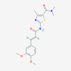 molecular formula C18H21N3O4S B442477 2-{[3-(3,4-dimethoxyphenyl)acryloyl]amino}-N,N,4-trimethyl-1,3-thiazole-5-carboxamide 