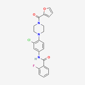 molecular formula C22H19ClFN3O3 B4424808 N-{3-chloro-4-[4-(2-furoyl)-1-piperazinyl]phenyl}-2-fluorobenzamide 