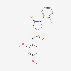 molecular formula C20H22N2O4 B4424851 N-(2,4-dimethoxyphenyl)-1-(2-methylphenyl)-5-oxopyrrolidine-3-carboxamide 