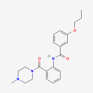 molecular formula C22H27N3O3 B4424852 N-{2-[(4-methyl-1-piperazinyl)carbonyl]phenyl}-3-propoxybenzamide 