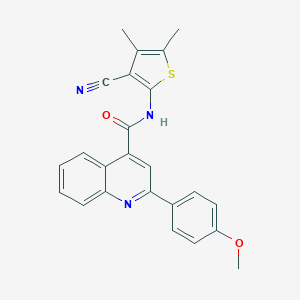 molecular formula C24H19N3O2S B442486 N-(3-cyano-4,5-dimethylthiophen-2-yl)-2-(4-methoxyphenyl)quinoline-4-carboxamide 