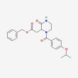 molecular formula C23H26N2O5 B4424864 benzyl [1-(4-isopropoxybenzoyl)-3-oxo-2-piperazinyl]acetate 