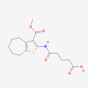 molecular formula C16H21NO5S B442489 5-{[3-(methoxycarbonyl)-5,6,7,8-tetrahydro-4H-cyclohepta[b]thien-2-yl]amino}-5-oxopentanoic acid 