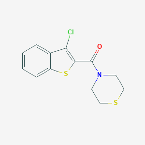 molecular formula C13H12ClNOS2 B442495 4-[(3-Chloro-1-benzothien-2-yl)carbonyl]thiomorpholine 