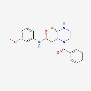 molecular formula C20H21N3O4 B4424967 2-(1-benzoyl-3-oxopiperazin-2-yl)-N-(3-methoxyphenyl)acetamide 