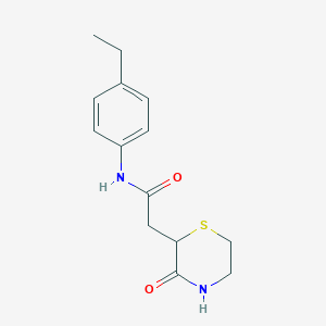 molecular formula C14H18N2O2S B4424973 N-(4-ethylphenyl)-2-(3-oxothiomorpholin-2-yl)acetamide 