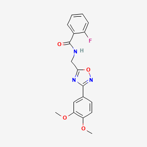 molecular formula C18H16FN3O4 B4424996 N-{[3-(3,4-dimethoxyphenyl)-1,2,4-oxadiazol-5-yl]methyl}-2-fluorobenzamide 