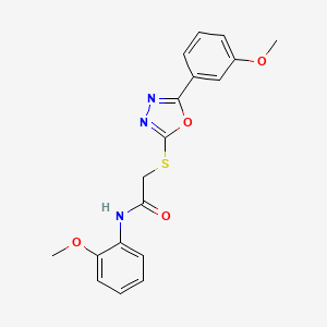 molecular formula C18H17N3O4S B4425033 N-(2-methoxyphenyl)-2-{[5-(3-methoxyphenyl)-1,3,4-oxadiazol-2-yl]sulfanyl}acetamide 