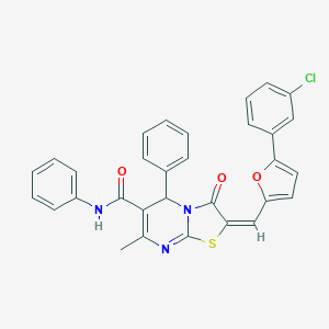 2-{[5-(3-chlorophenyl)-2-furyl]methylene}-7-methyl-3-oxo-N,5-diphenyl-2,3-dihydro-5H-[1,3]thiazolo[3,2-a]pyrimidine-6-carboxamide