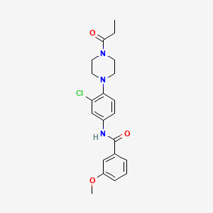 molecular formula C21H24ClN3O3 B4425112 N-[3-chloro-4-(4-propionyl-1-piperazinyl)phenyl]-3-methoxybenzamide 