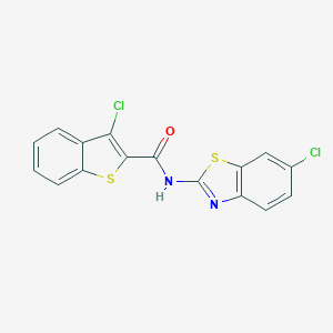 molecular formula C16H8Cl2N2OS2 B442514 3-chloro-N-(6-chloro-1,3-benzothiazol-2-yl)-1-benzothiophene-2-carboxamide 