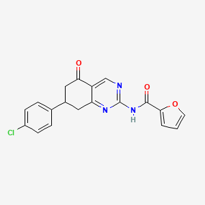 molecular formula C19H14ClN3O3 B4425150 N-[7-(4-chlorophenyl)-5-oxo-5,6,7,8-tetrahydroquinazolin-2-yl]furan-2-carboxamide 