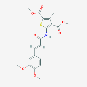 molecular formula C20H21NO7S B442516 dimethyl 5-[[(E)-3-(3,4-dimethoxyphenyl)prop-2-enoyl]amino]-3-methylthiophene-2,4-dicarboxylate CAS No. 543718-20-3