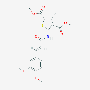 molecular formula C20H21NO7S B442516 dimethyl 5-{[(2E)-3-(3,4-dimethoxyphenyl)prop-2-enoyl]amino}-3-methylthiophene-2,4-dicarboxylate CAS No. 543718-20-3