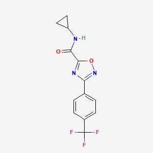 molecular formula C13H10F3N3O2 B4425164 N-cyclopropyl-3-[4-(trifluoromethyl)phenyl]-1,2,4-oxadiazole-5-carboxamide 