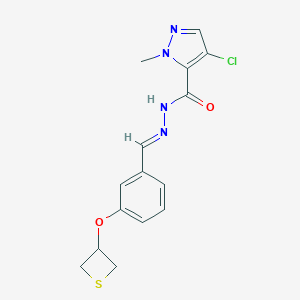 4-chloro-1-methyl-N'-[3-(3-thietanyloxy)benzylidene]-1H-pyrazole-5-carbohydrazide