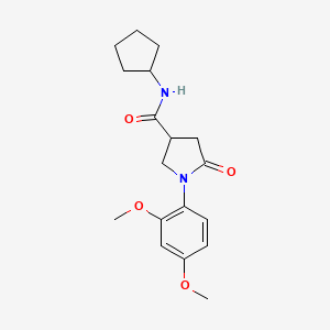 molecular formula C18H24N2O4 B4425233 N-cyclopentyl-1-(2,4-dimethoxyphenyl)-5-oxopyrrolidine-3-carboxamide 