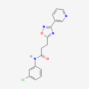 molecular formula C16H13ClN4O2 B4425291 N-(3-chlorophenyl)-3-[3-(pyridin-3-yl)-1,2,4-oxadiazol-5-yl]propanamide 