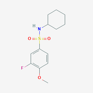 molecular formula C13H18FNO3S B4425297 N-cyclohexyl-3-fluoro-4-methoxybenzenesulfonamide 