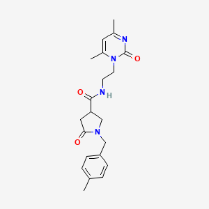 molecular formula C21H26N4O3 B4425336 N-[2-(4,6-dimethyl-2-oxopyrimidin-1(2H)-yl)ethyl]-1-(4-methylbenzyl)-5-oxopyrrolidine-3-carboxamide 
