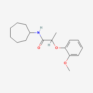 molecular formula C17H25NO3 B4425376 N-cycloheptyl-2-(2-methoxyphenoxy)propanamide 