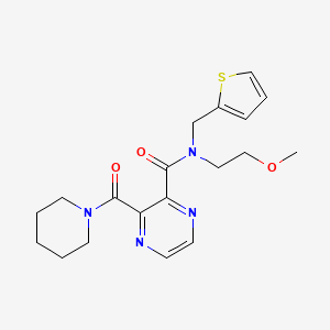 molecular formula C19H24N4O3S B4425377 N-(2-methoxyethyl)-3-(piperidin-1-ylcarbonyl)-N-(2-thienylmethyl)pyrazine-2-carboxamide 