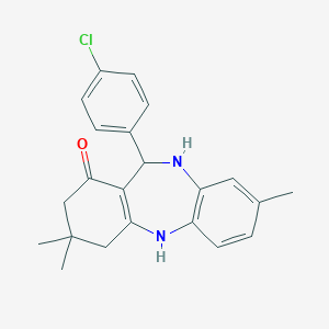 molecular formula C22H23ClN2O B442542 11-(4-chlorophenyl)-3,3,8-trimethyl-2,3,4,5,10,11-hexahydro-1H-dibenzo[b,e][1,4]diazepin-1-one 