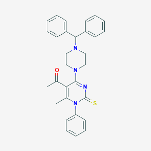 molecular formula C30H30N4OS B442556 1-[4-(4-Benzhydrylpiperazin-1-yl)-6-methyl-1-phenyl-2-thioxo-1,2-dihydropyrimidin-5-yl]ethanone 