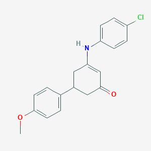 molecular formula C19H18ClNO2 B442561 3-(4-Chloroanilino)-5-(4-methoxyphenyl)-2-cyclohexen-1-one CAS No. 333307-80-5