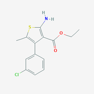 molecular formula C14H14ClNO2S B442584 Ethyl 2-amino-4-(3-chlorophenyl)-5-methylthiophene-3-carboxylate CAS No. 350989-54-7
