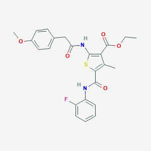 Ethyl 5-[(2-fluoroanilino)carbonyl]-2-{[(4-methoxyphenyl)acetyl]amino}-4-methylthiophene-3-carboxylate