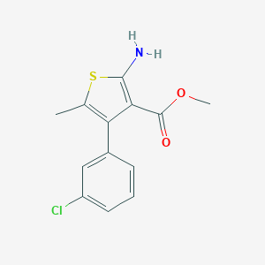 molecular formula C13H12ClNO2S B442587 Methyl 2-amino-4-(3-chlorophenyl)-5-methylthiophene-3-carboxylate CAS No. 350989-61-6