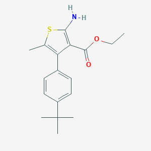 molecular formula C18H23NO2S B442590 Ethyl 2-amino-4-(4-tert-butylphenyl)-5-methylthiophene-3-carboxylate CAS No. 350989-72-9