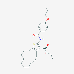 Ethyl 2-[(4-propoxybenzoyl)amino]-4,5,6,7,8,9,10,11,12,13-decahydrocyclododeca[b]thiophene-3-carboxylate