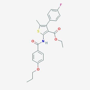 Ethyl 4-(4-fluorophenyl)-5-methyl-2-[(4-propoxybenzoyl)amino]thiophene-3-carboxylate