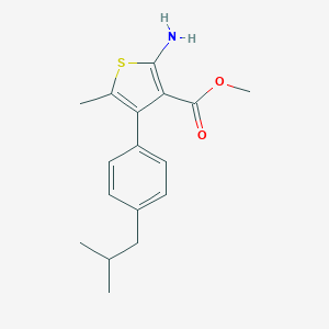 molecular formula C17H21NO2S B442607 Methyl 2-amino-4-(4-isobutylphenyl)-5-methylthiophene-3-carboxylate CAS No. 350992-12-0