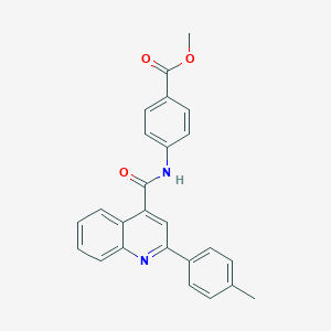 molecular formula C25H20N2O3 B442609 METHYL 4-({[2-(4-METHYLPHENYL)-4-QUINOLYL]CARBONYL}AMINO)BENZOATE 