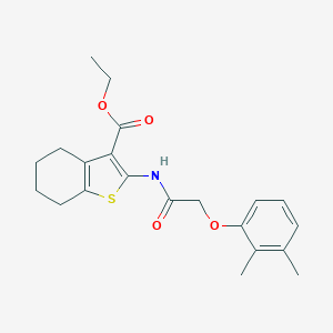 molecular formula C21H25NO4S B442613 Ethyl 2-{[(2,3-dimethylphenoxy)acetyl]amino}-4,5,6,7-tetrahydro-1-benzothiophene-3-carboxylate 
