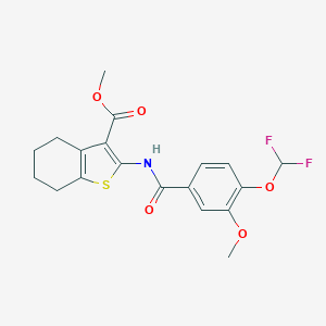 Methyl 2-({[4-(difluoromethoxy)-3-methoxyphenyl]carbonyl}amino)-4,5,6,7-tetrahydro-1-benzothiophene-3-carboxylate