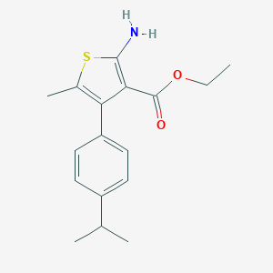 molecular formula C17H21NO2S B442615 Ethyl 2-amino-4-(4-isopropylphenyl)-5-methylthiophene-3-carboxylate CAS No. 350990-37-3