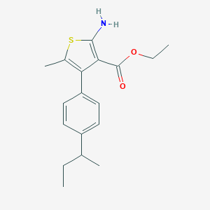 molecular formula C18H23NO2S B442616 Ethyl 2-amino-4-(4-sec-butylphenyl)-5-methylthiophene-3-carboxylate CAS No. 350992-26-6