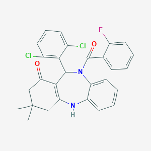 6-(2,6-Dichlorophenyl)-5-(2-fluorobenzoyl)-9,9-dimethyl-6,8,10,11-tetrahydrobenzo[b][1,4]benzodiazepin-7-one