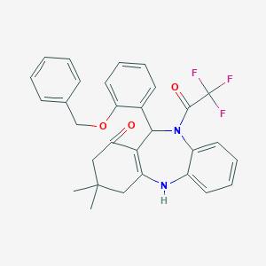 9,9-Dimethyl-6-(2-phenylmethoxyphenyl)-5-(2,2,2-trifluoroacetyl)-6,8,10,11-tetrahydrobenzo[b][1,4]benzodiazepin-7-one