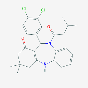 6-(3,4-Dichlorophenyl)-9,9-dimethyl-5-(3-methylbutanoyl)-6,8,10,11-tetrahydrobenzo[b][1,4]benzodiazepin-7-one