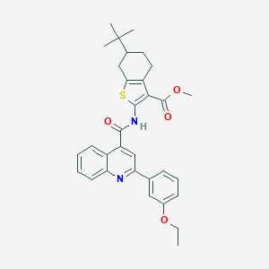 molecular formula C32H34N2O4S B442660 METHYL 6-TERT-BUTYL-2-[2-(3-ETHOXYPHENYL)QUINOLINE-4-AMIDO]-4,5,6,7-TETRAHYDRO-1-BENZOTHIOPHENE-3-CARBOXYLATE 