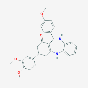 9-(3,4-Dimethoxyphenyl)-6-(4-methoxyphenyl)-5,6,8,9,10,11-hexahydrobenzo[b][1,4]benzodiazepin-7-one