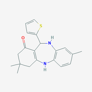molecular formula C20H22N2OS B442669 3,9,9-trimethyl-6-thiophen-2-yl-6,8,10,11-tetrahydro-5H-benzo[b][1,4]benzodiazepin-7-one CAS No. 5925-15-5