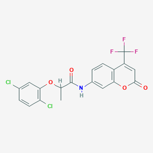 2-(2,5-dichlorophenoxy)-N-[2-oxo-4-(trifluoromethyl)-2H-chromen-7-yl]propanamide