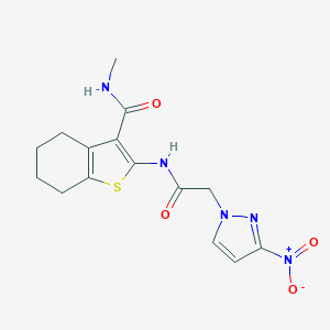 2-[({3-nitro-1H-pyrazol-1-yl}acetyl)amino]-N-methyl-4,5,6,7-tetrahydro-1-benzothiophene-3-carboxamide